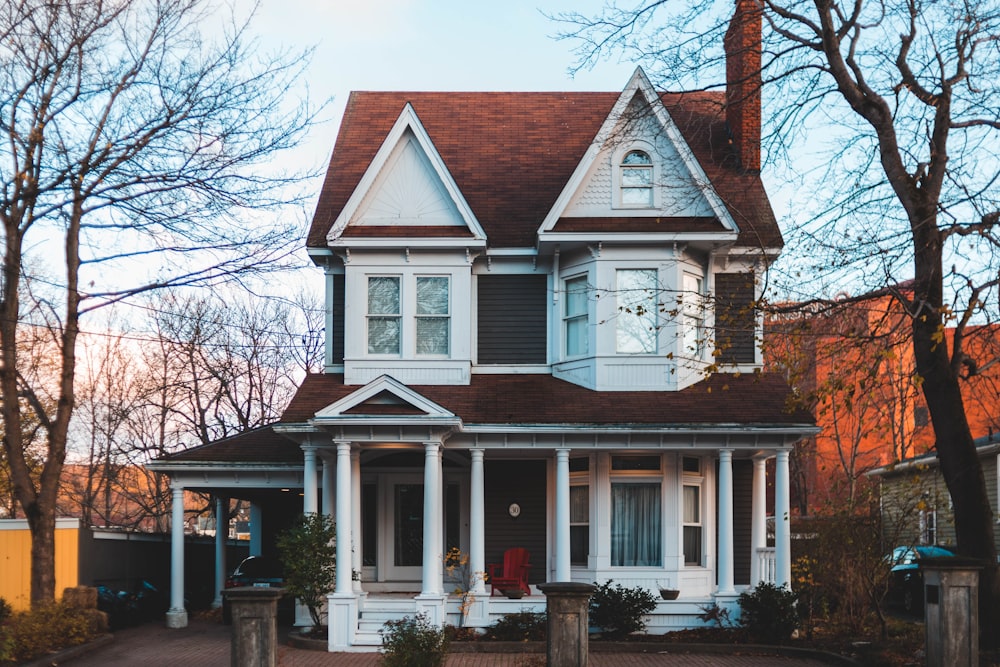 white and brown house