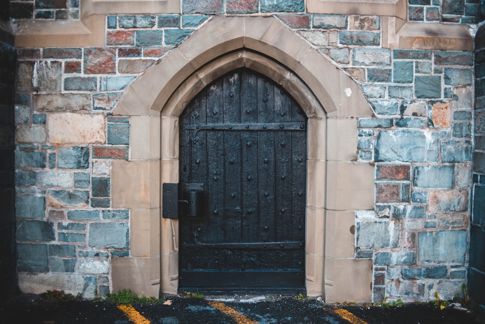 brown wooden door