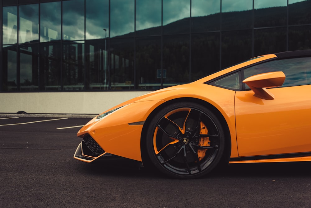 orange Lamborghini coupe