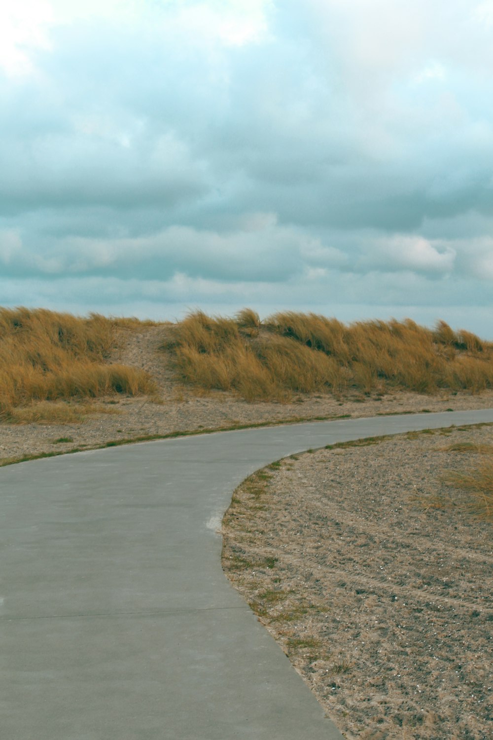 empty gray concrete road