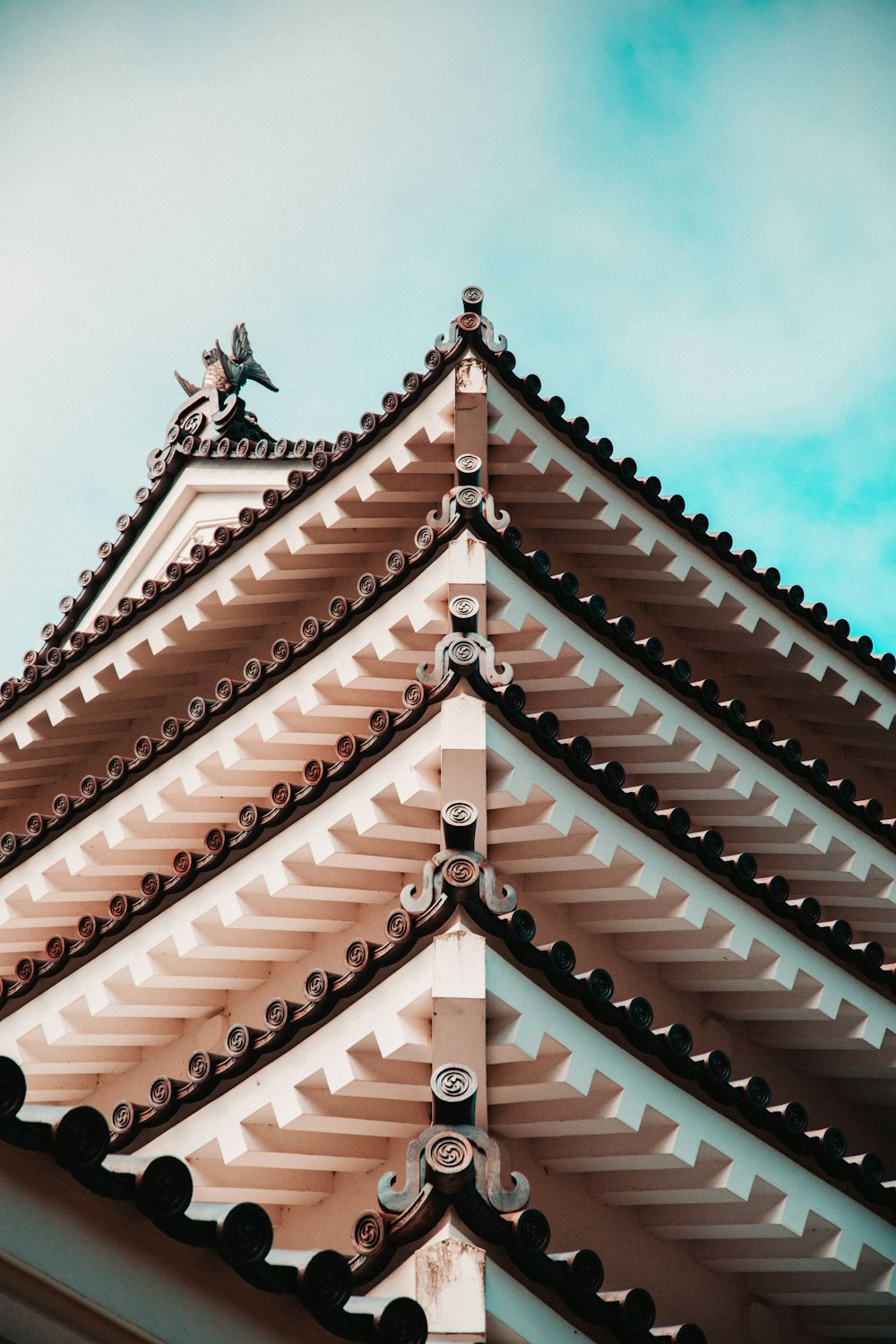 low-angle photography of black and brown wooden temple