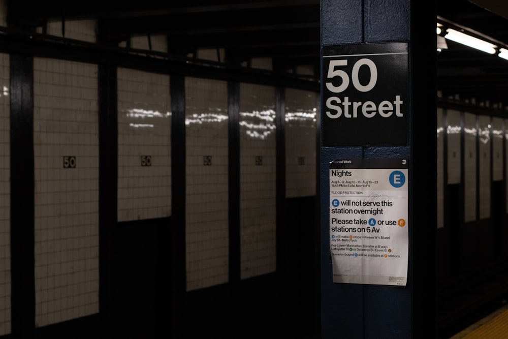 black 50 Street sign