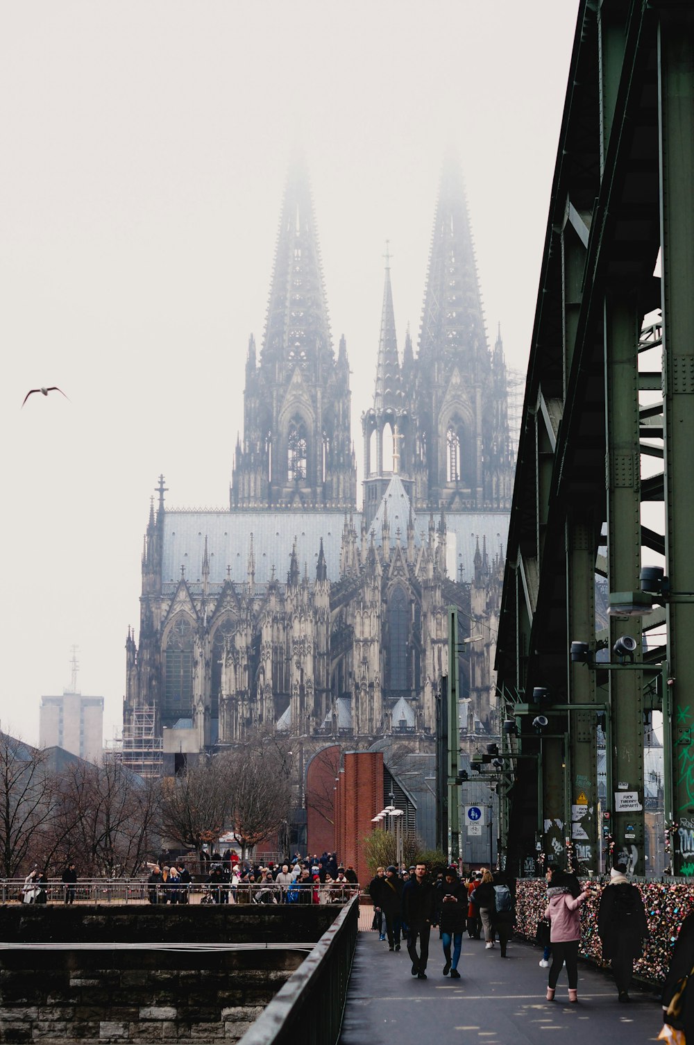 people near buildings