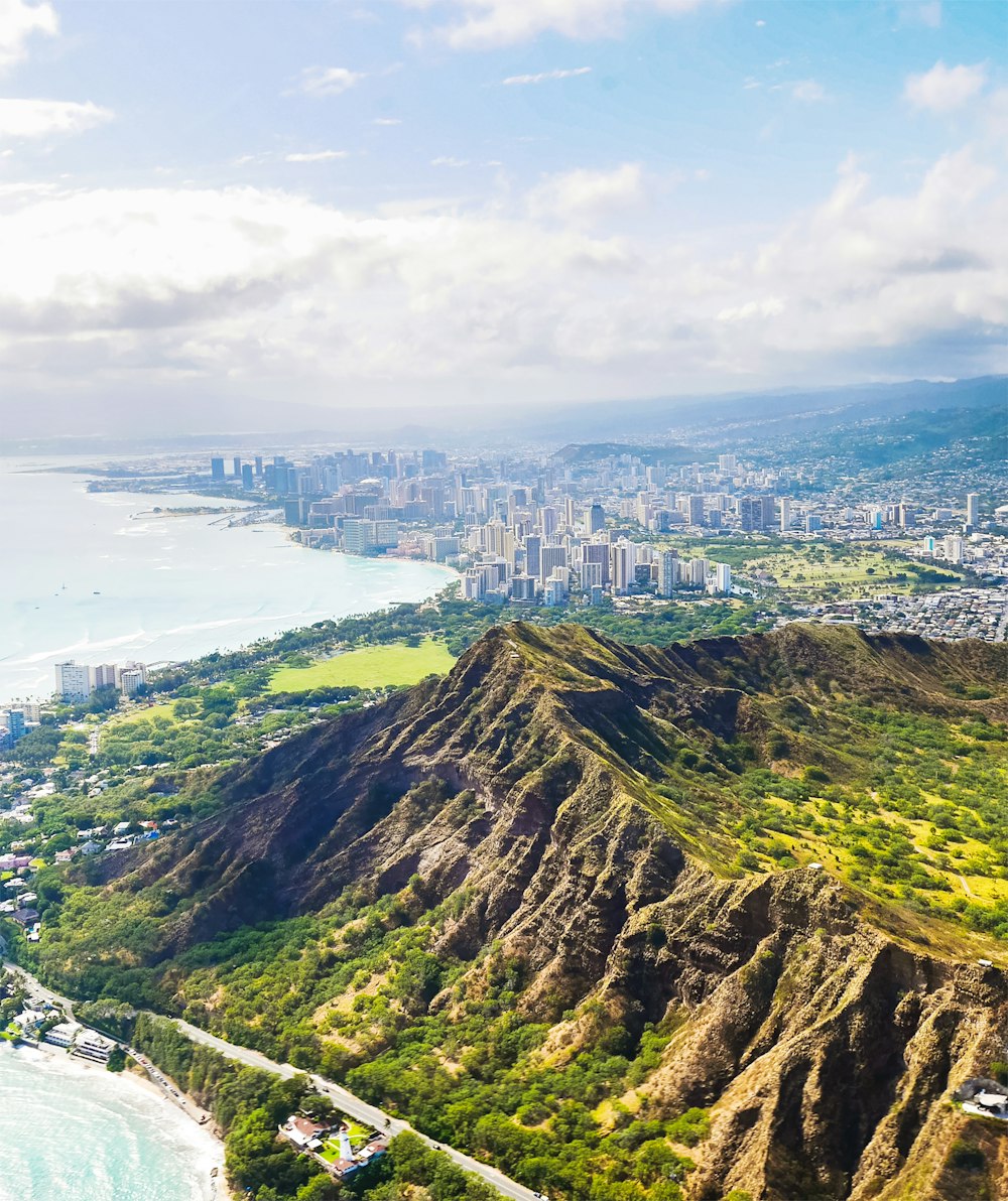 aerial photo of mountain