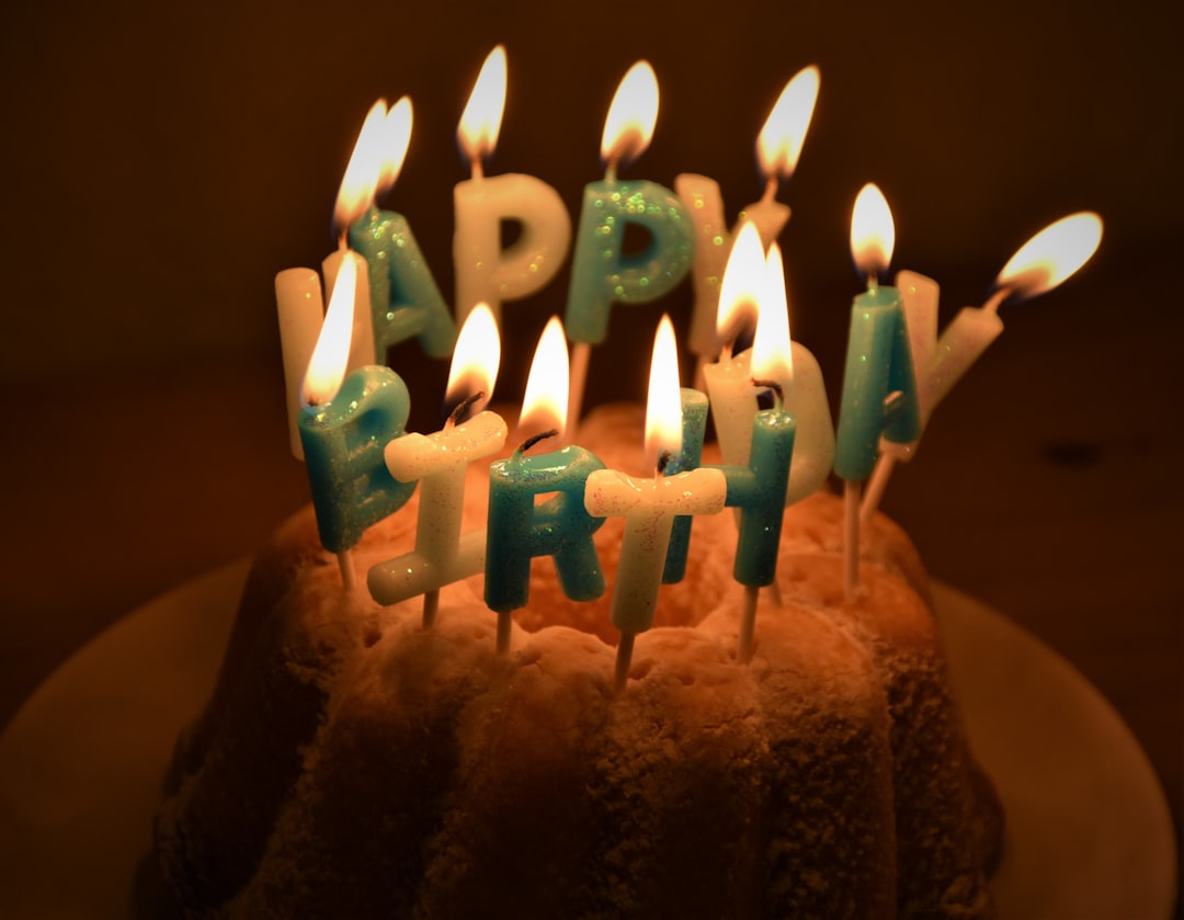 birthday cake with candles