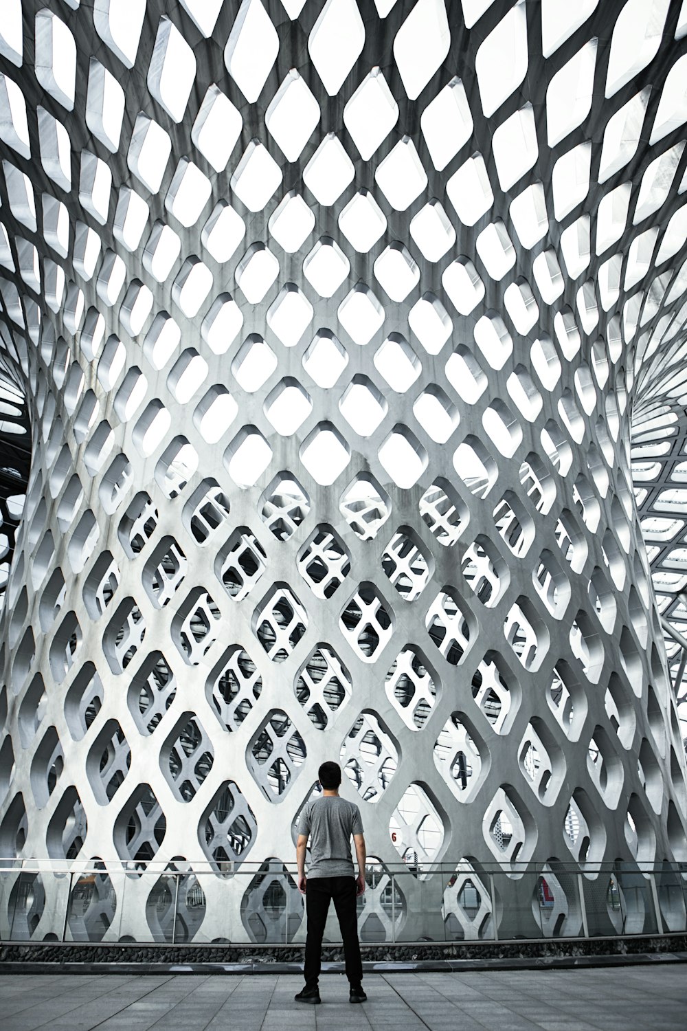 man standing inside the airport