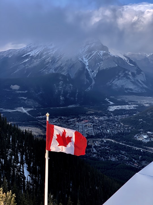 Canada flag in Tunnel Mountain Canada