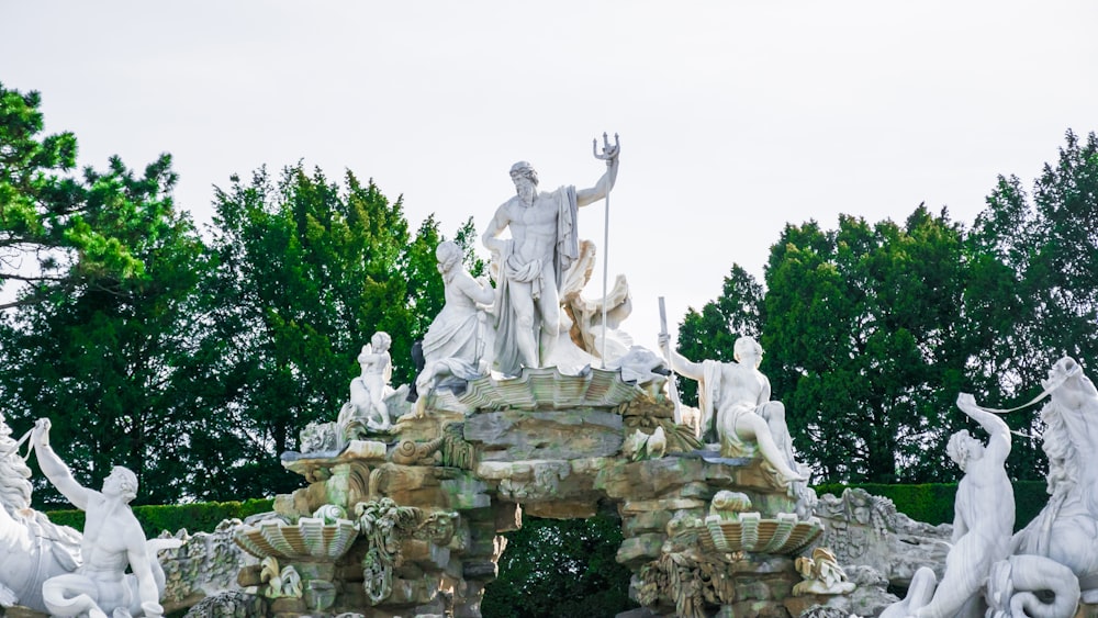human statues in fountain