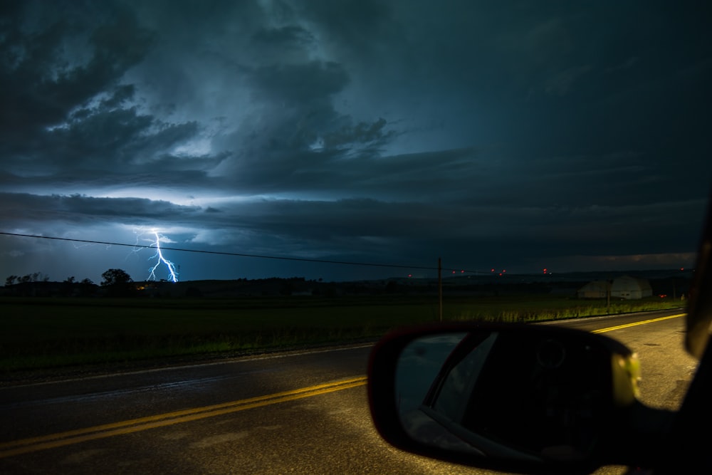 lighting over trees