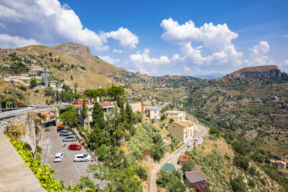 parked vehicles on hill