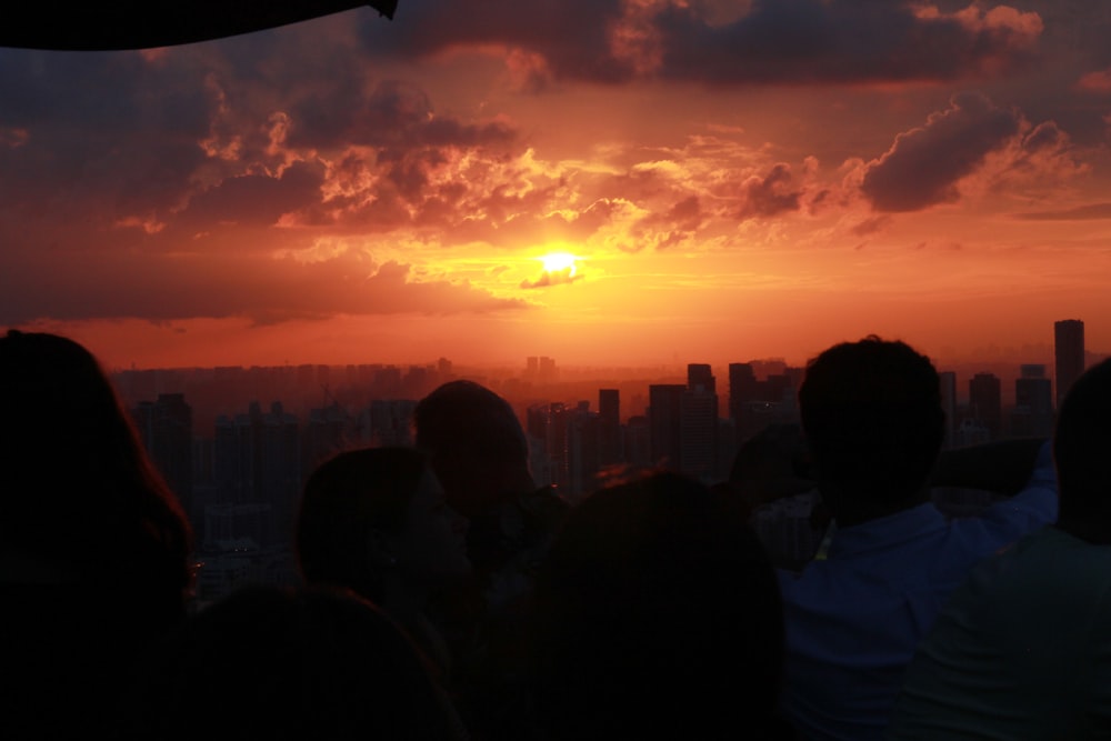 city photograph during sunset