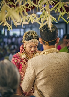 woman wearing pink sari dress