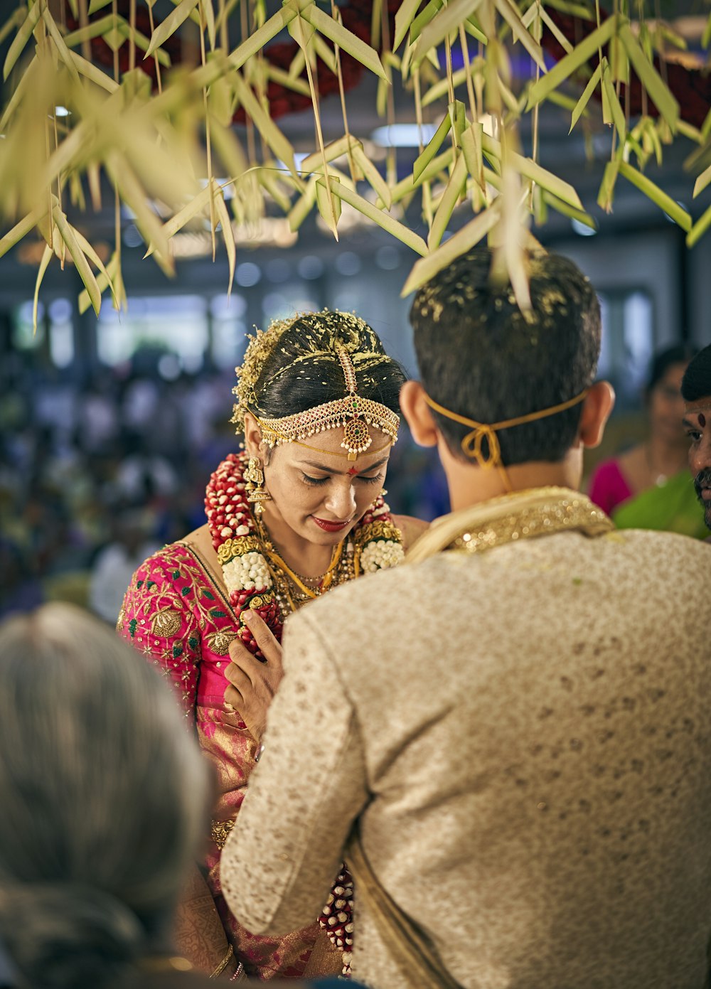 woman wearing pink sari dress