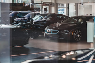 black cars in a parking lot