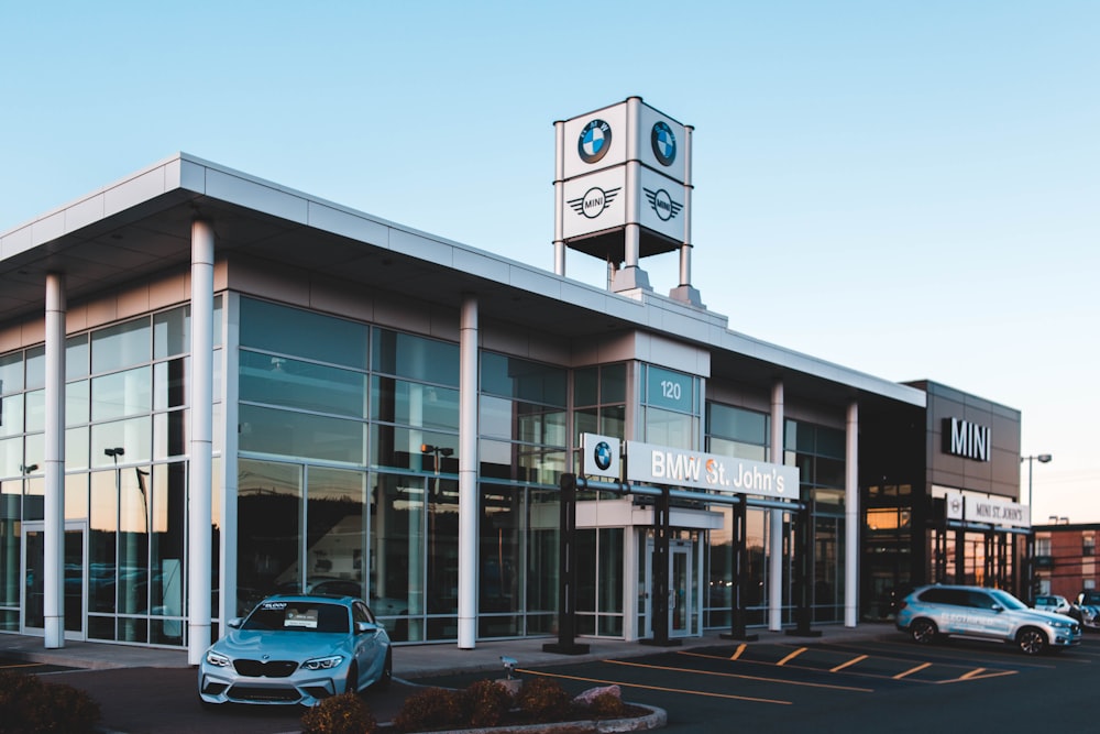 vehicles parked beside building