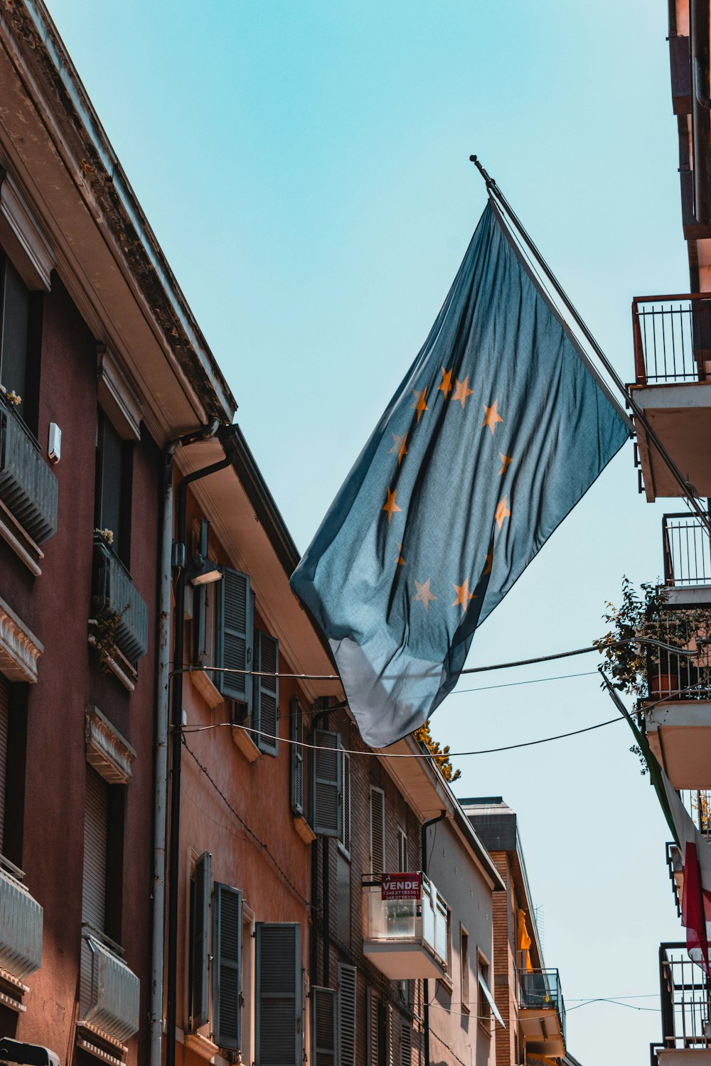 flag on road