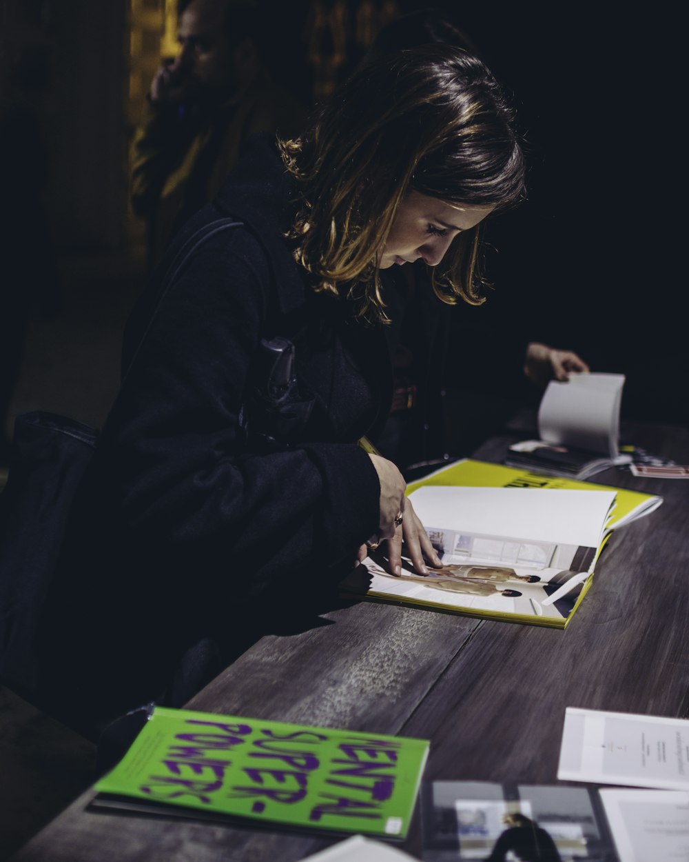 woman around table