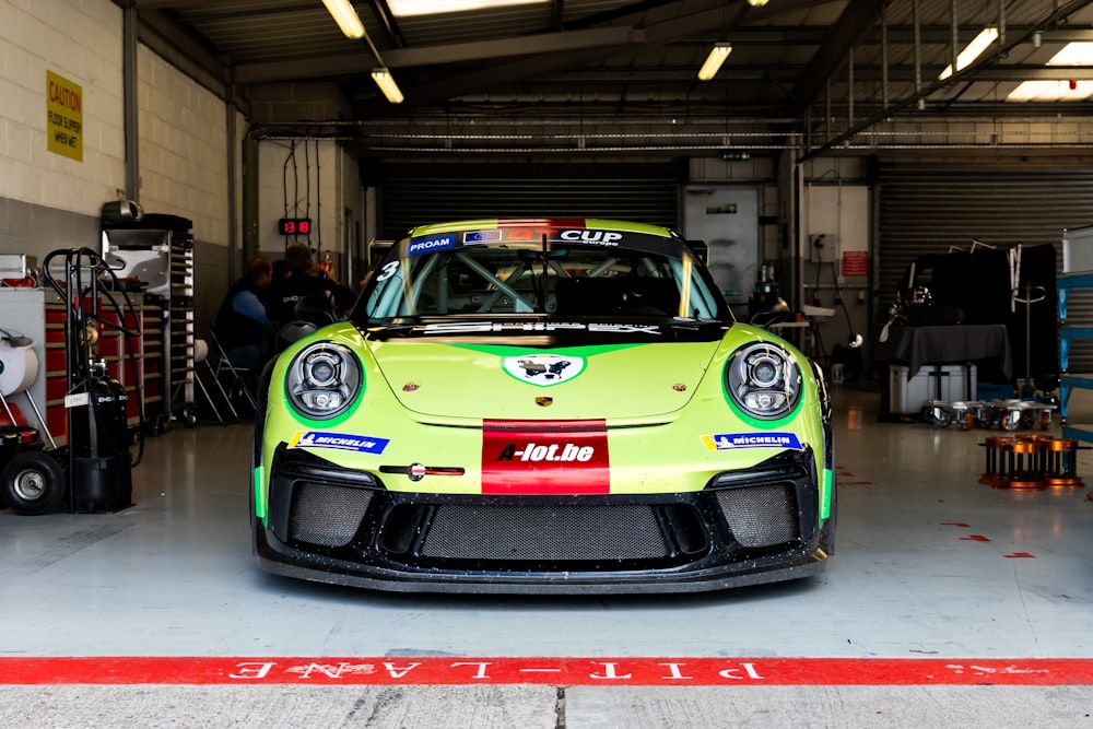 green Porsche vehicle