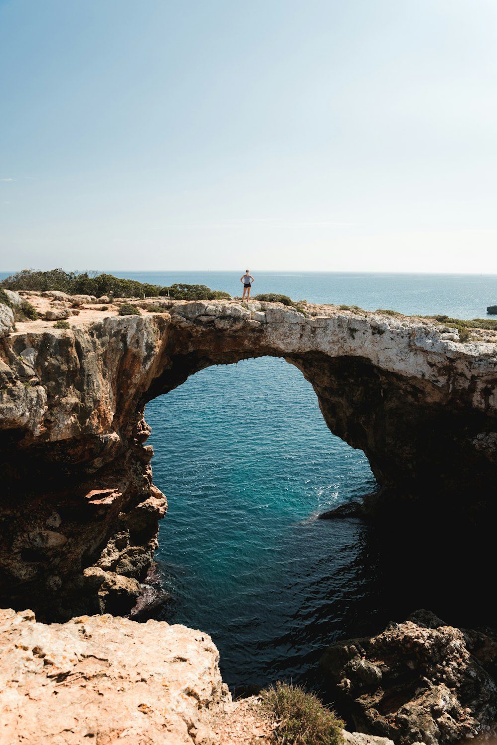 person standing on arch island