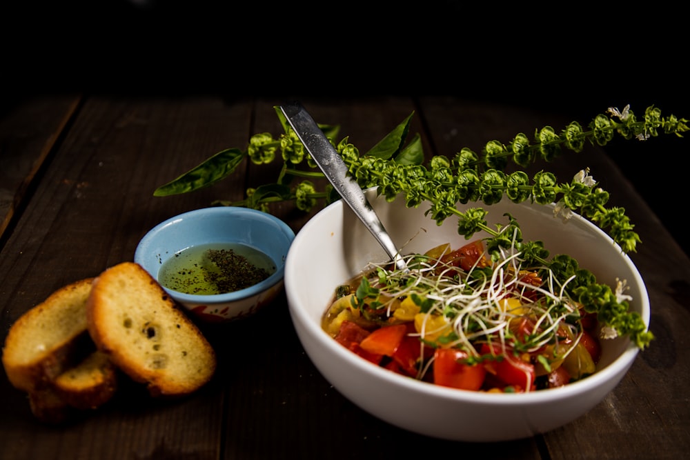 veggies in white ceramic bowl