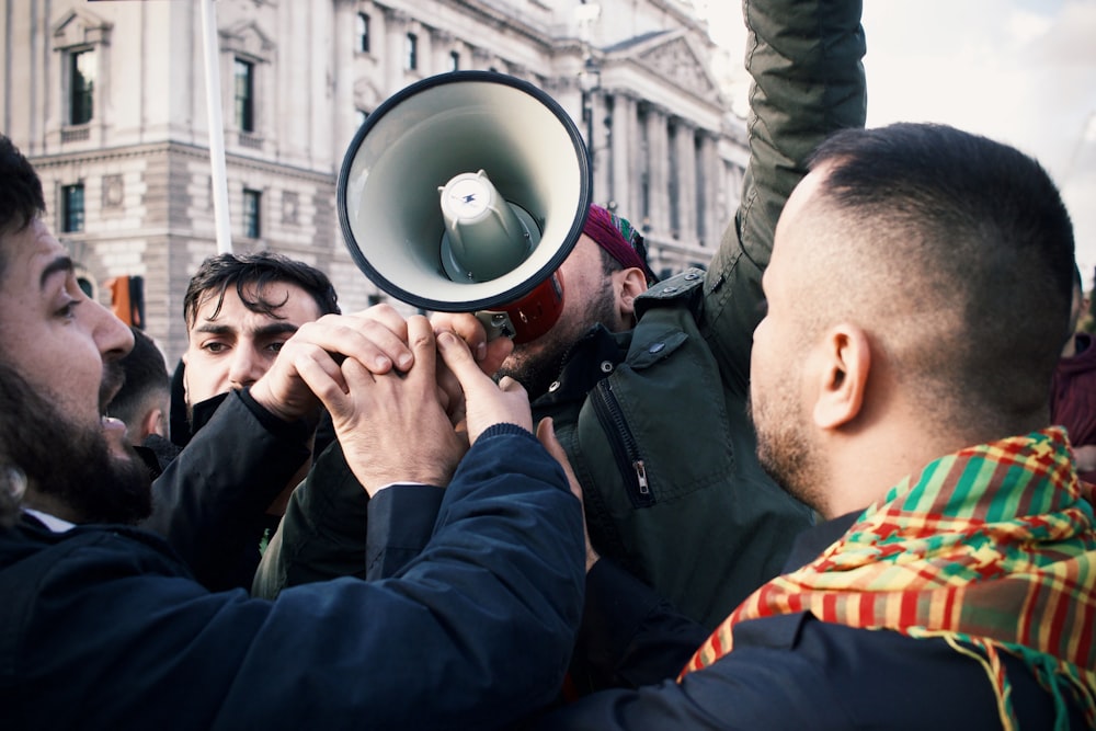 man with megaphone