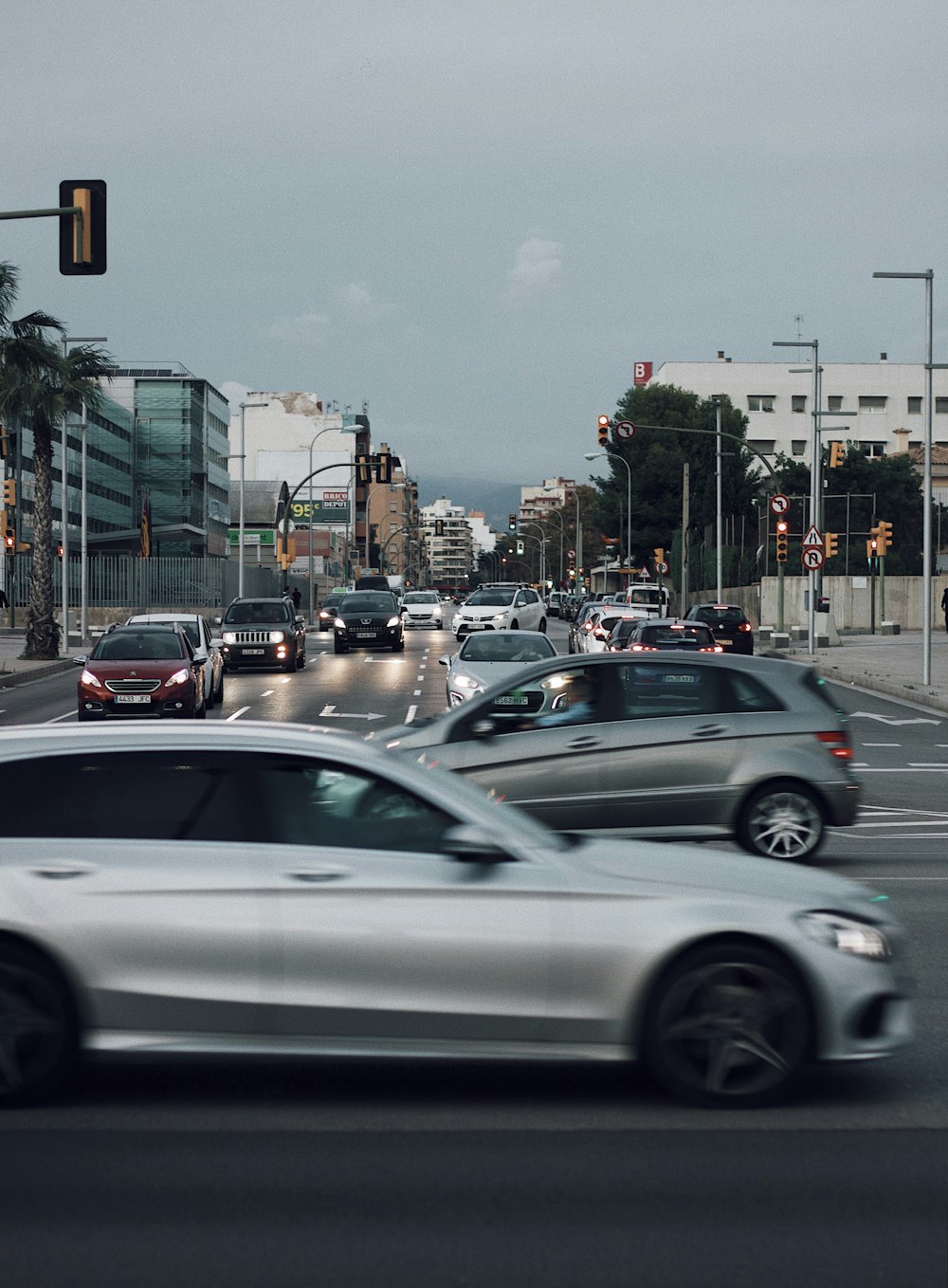 gray vehicle on road