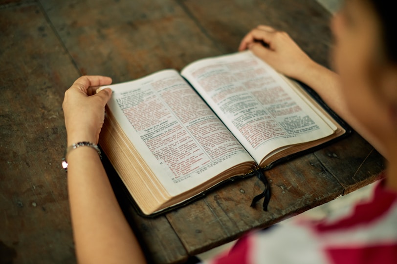 person holding bible