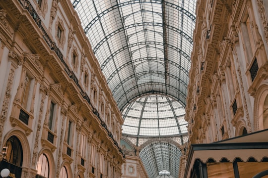 low-angle photography of glass ceiling in Galleria Vittorio Emanuele II Italy
