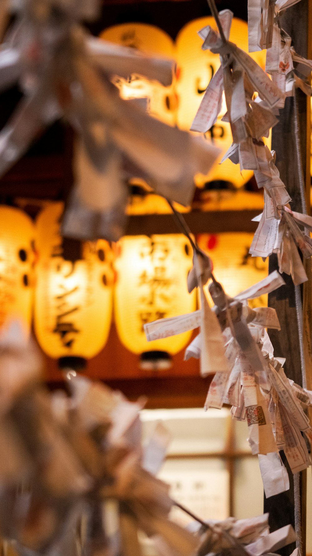 selective focus photography of turned-on Chinese lanterns