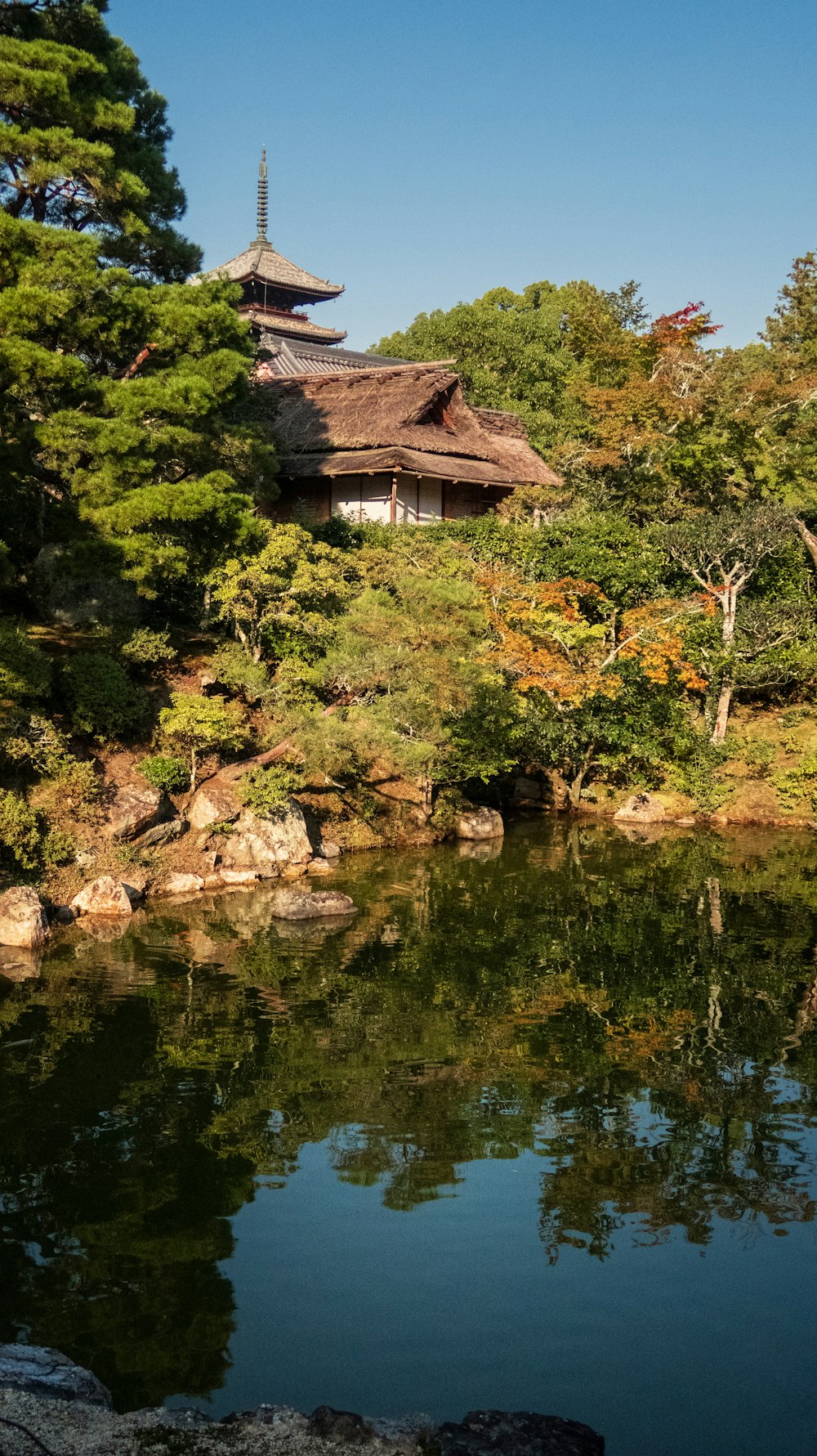 white and brown wooden building beside body of water during daytime