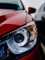 red vehicle headlight