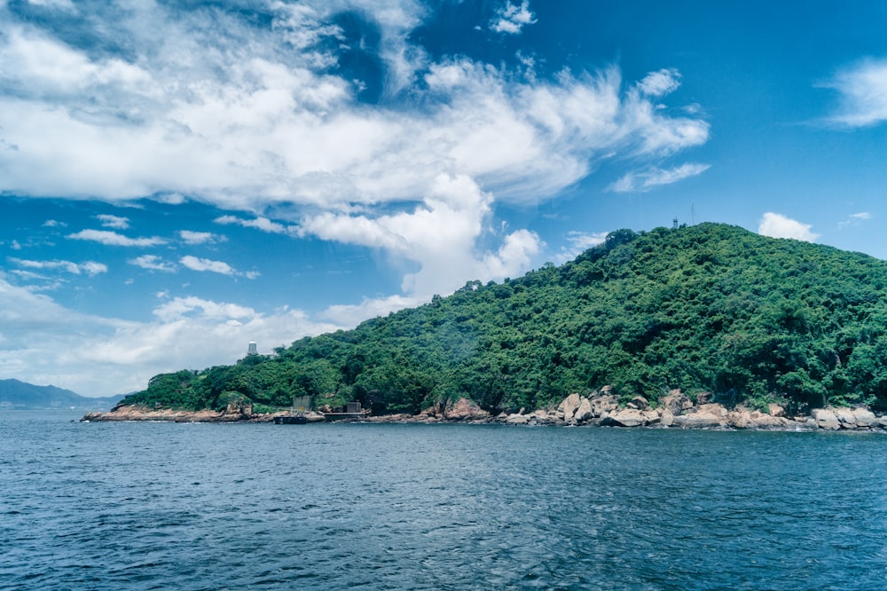 green island surrounded by the water