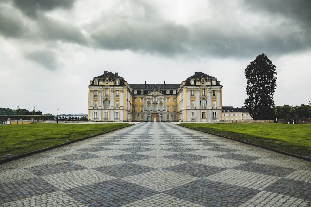 white concrete buildig, Palace in Brühl