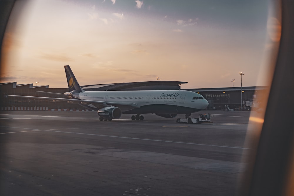 white airplane at daytime