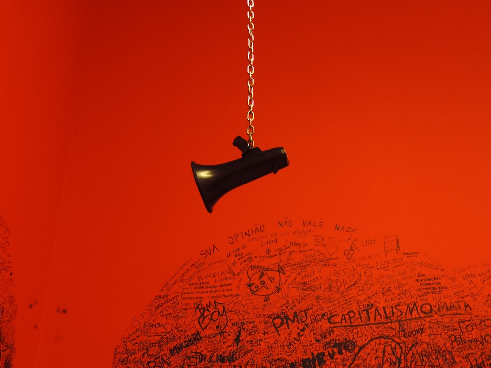 black megaphone pendant