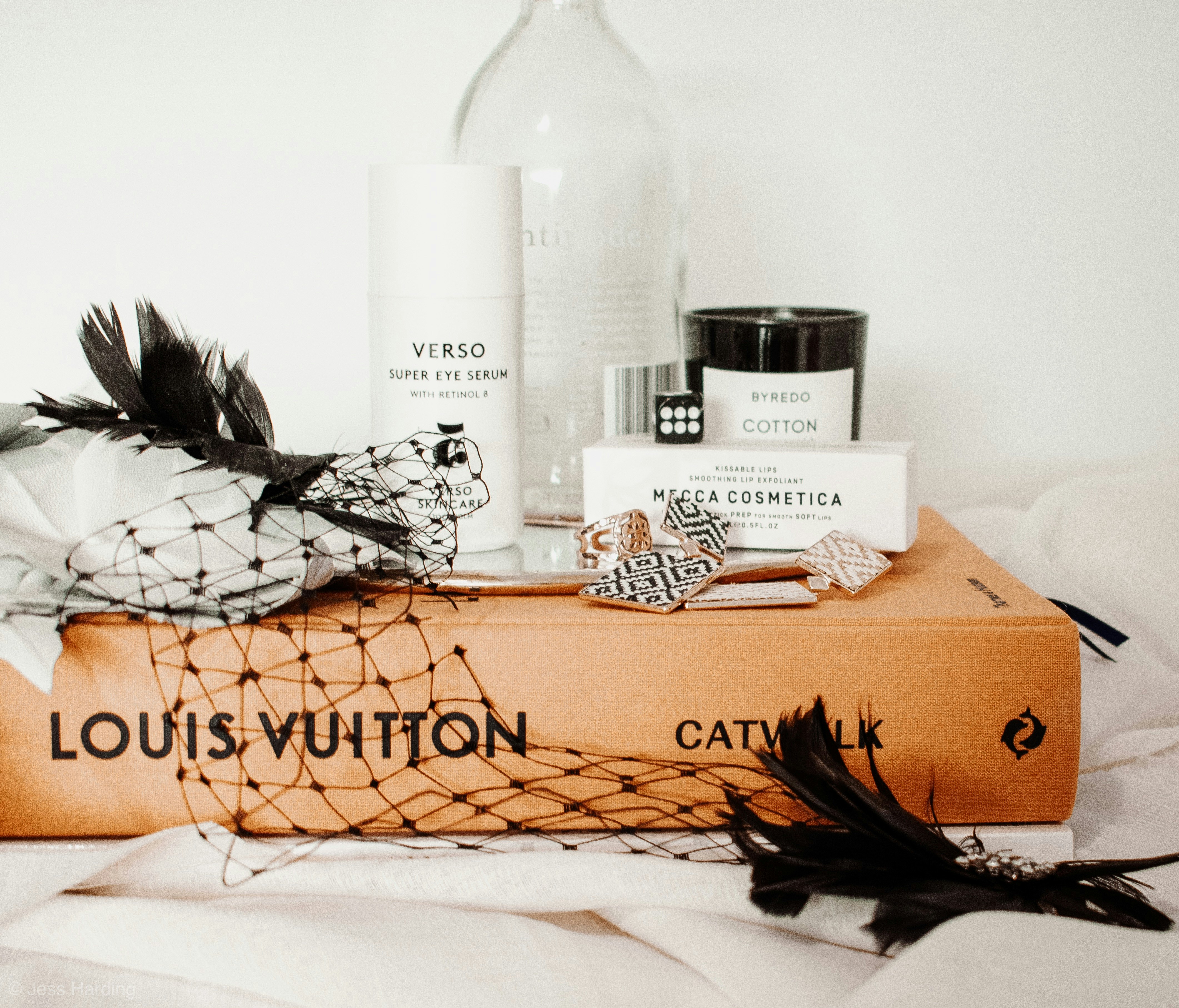 assorted product on Louis Vuitton box