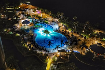 aerial photography of swimming pool