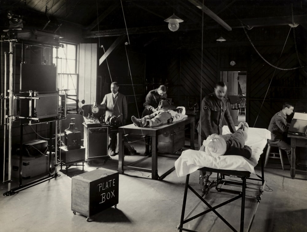 Photographie en niveaux de gris de l’hôpital