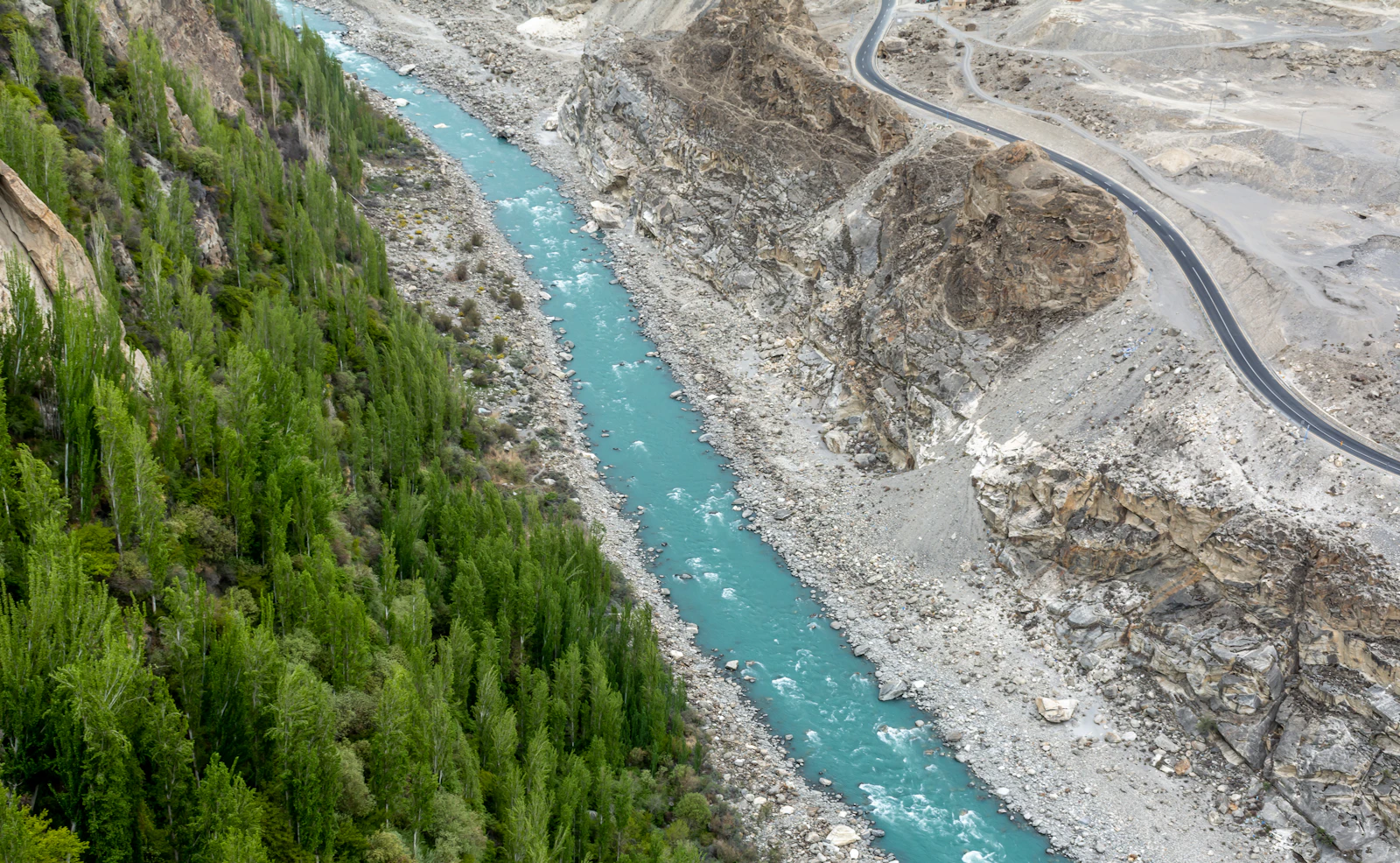 Hunza River beside the Karakoram Highway, Gilgit-Baltistan