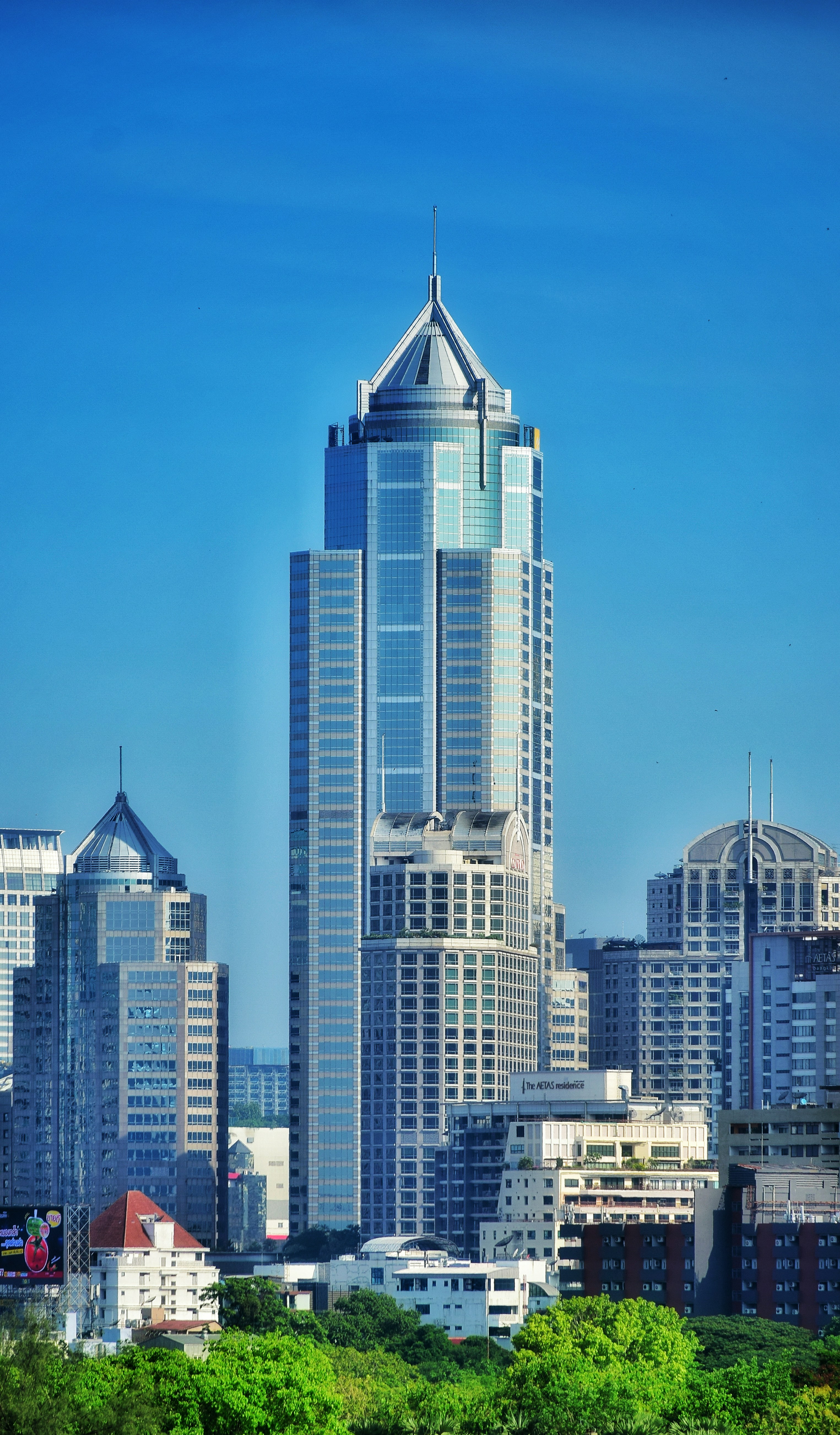high rise buildings at distance at daytime