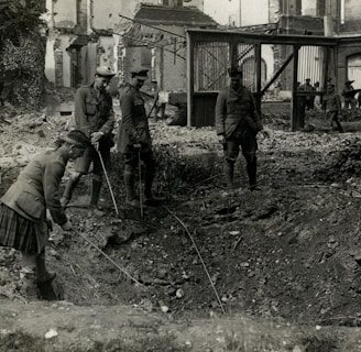 people digging hole