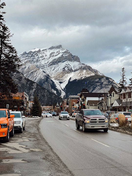 cars on road in Cascade Mountain Canada