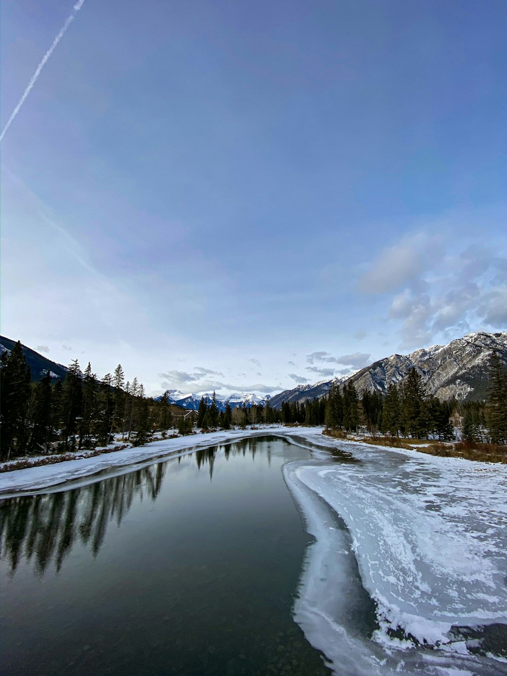 photographie de paysage de lac entouré d’arbres