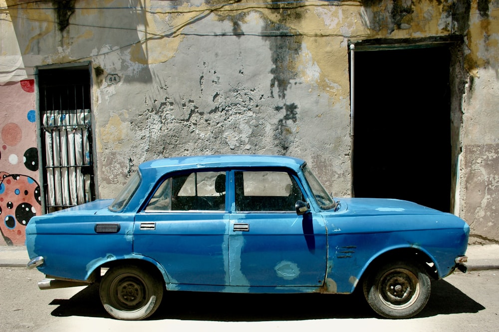 blue sedan