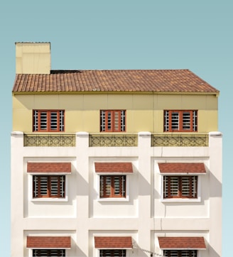 white and brown concrete house vector art