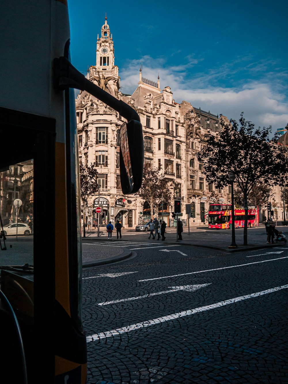 people outside a cathedral building