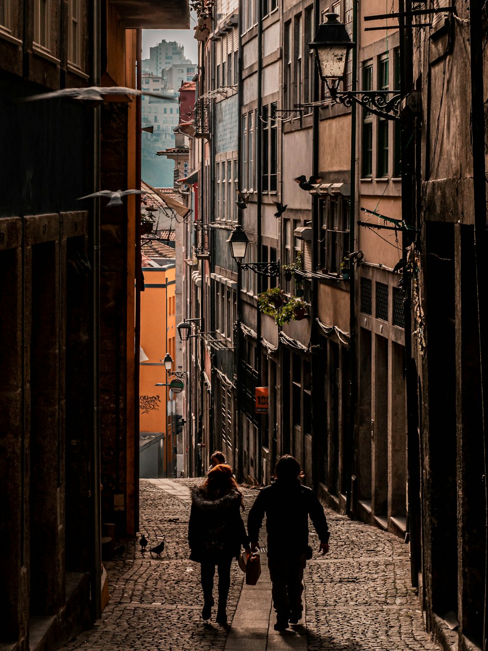 couple walking on street