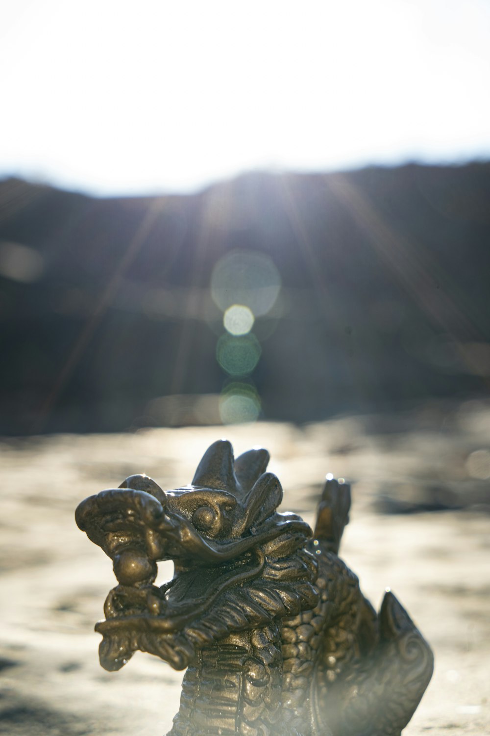 gold-colored dragon figurine