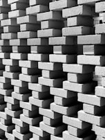 A close-up of hebel blocks stacked for construction.