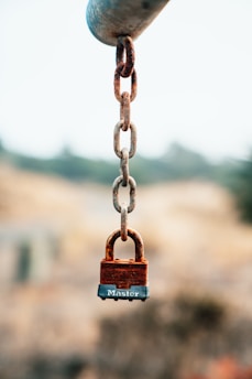 a chain with a padlock attached to it